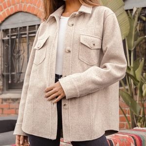 In With the New Beige Shacket Size small